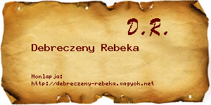 Debreczeny Rebeka névjegykártya